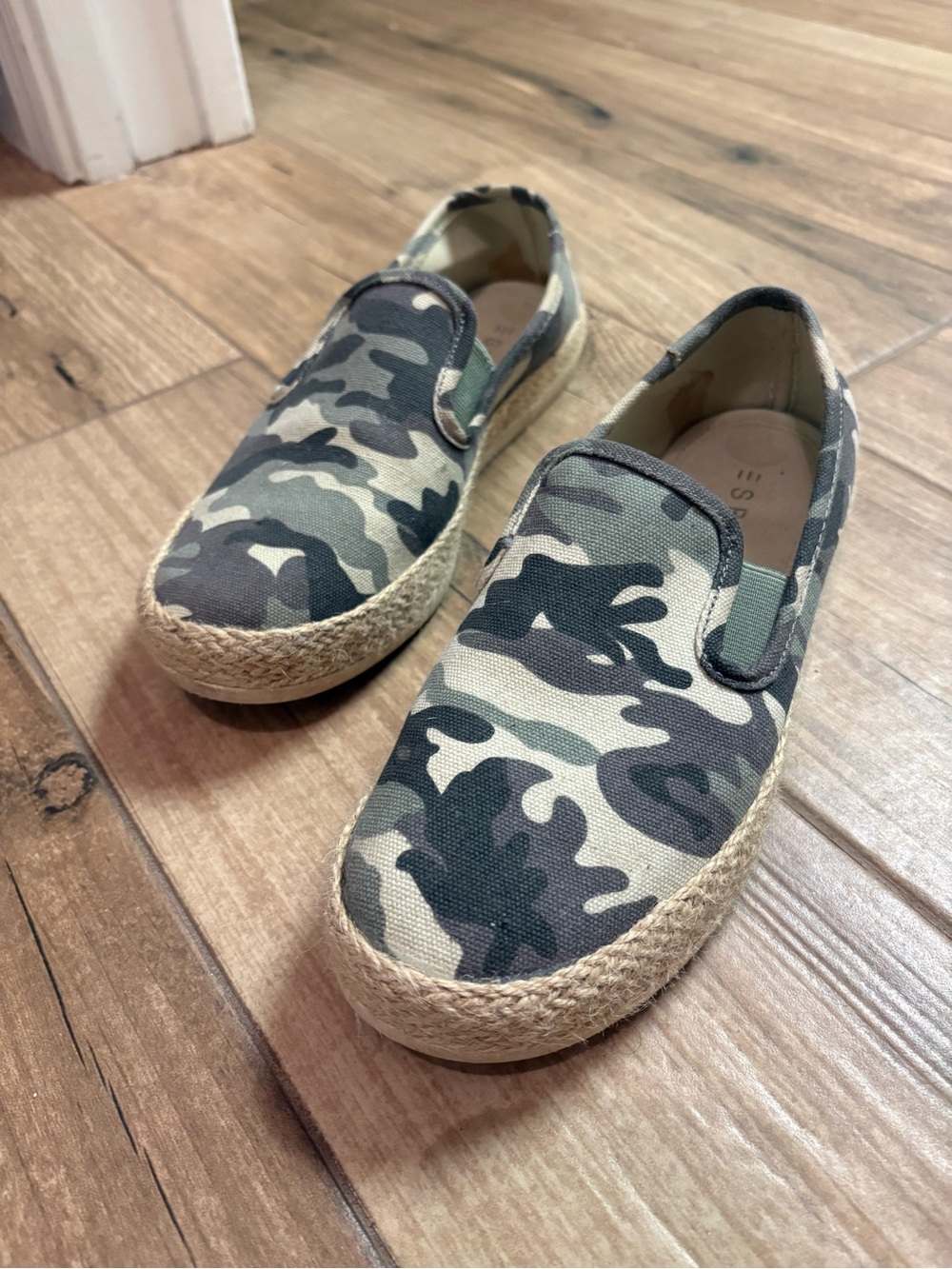 Esprit Green and Black Camo Slip-On Espadrille Flats